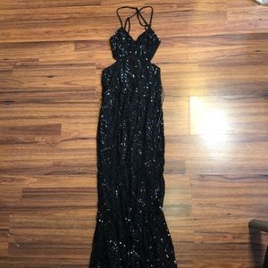 WINDSOR Black Sequined Gown